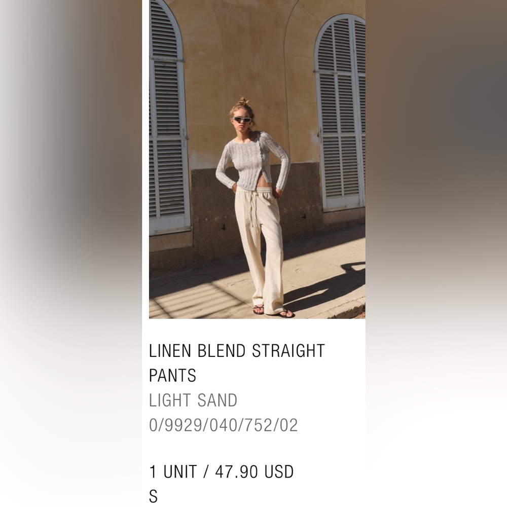 Zara linen blend pants